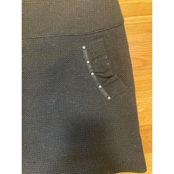 Black Sparkle Tweed Mini-Skirt Ruffles Size 2 Japanese Brand Apuweiser-Riche - Picture 3 of 6
